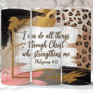 Scripture Themed 20oz Sublimated Stainless Steel Tumbler with Lid & Straw